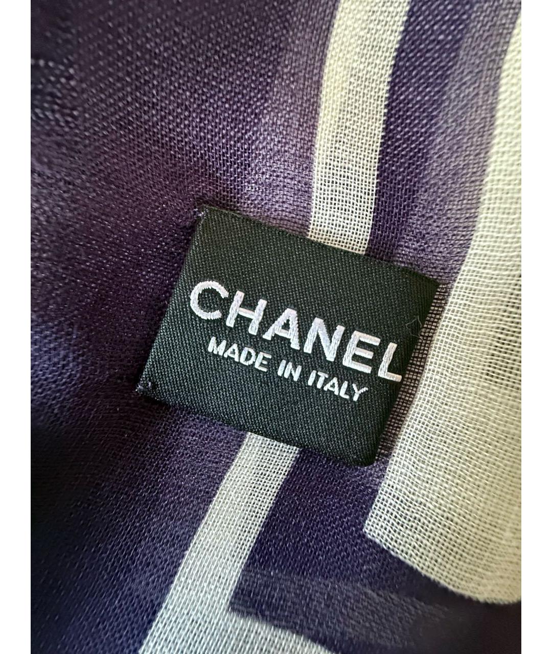 CHANEL Фиолетовый кашемировый платок, фото 7