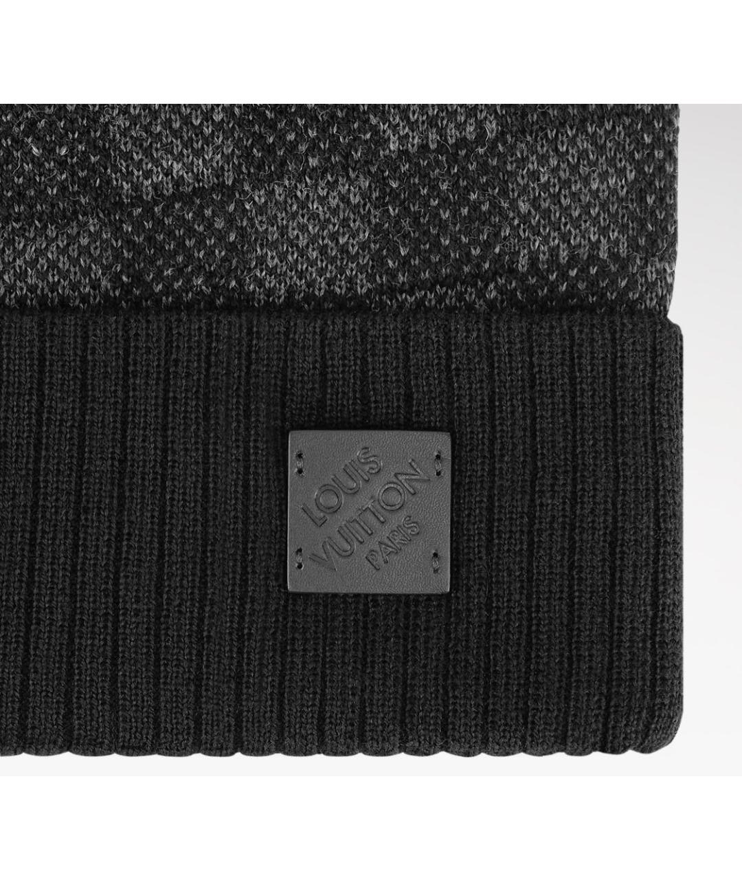 LOUIS VUITTON Черная шерстяная шапка, фото 3