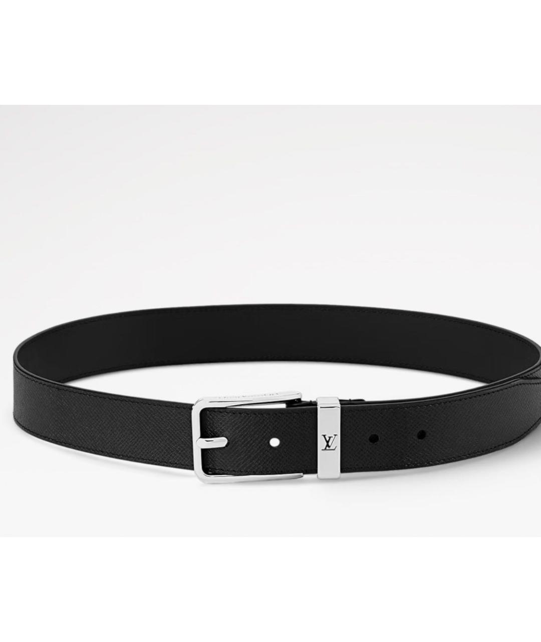 LOUIS VUITTON Черный кожаный ремень, фото 6