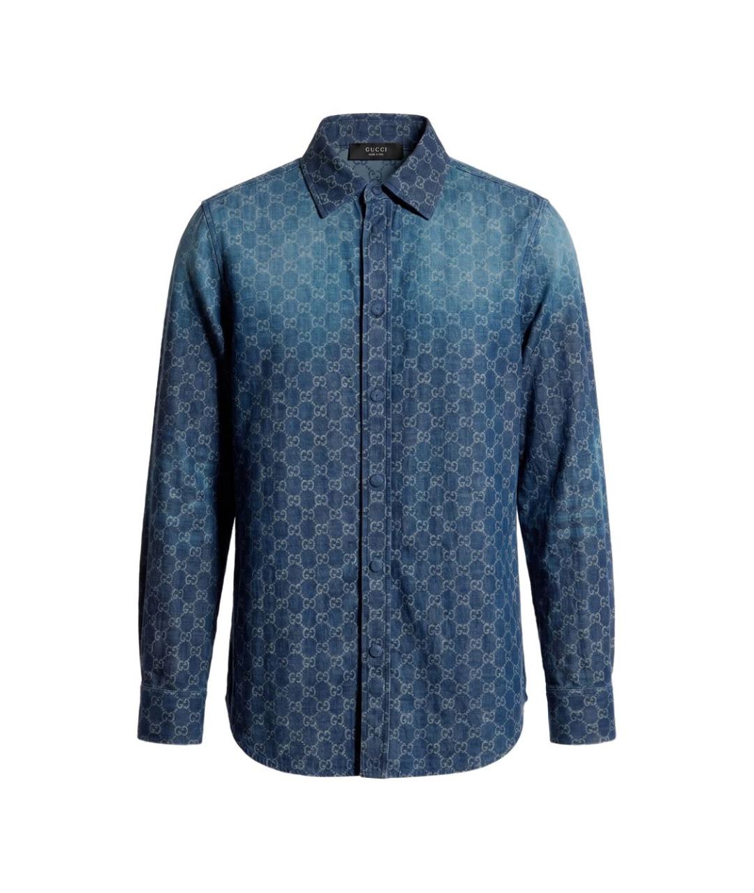 GUCCI Голубая хлопковая кэжуал рубашка, фото 1