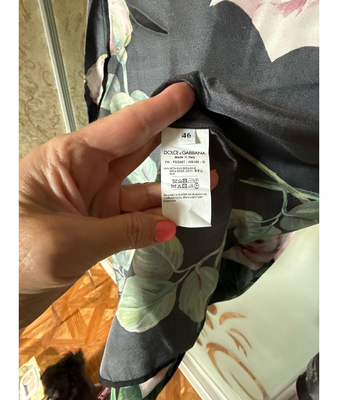 DOLCE&GABBANA Мульти шелковый костюм с брюками, фото 4