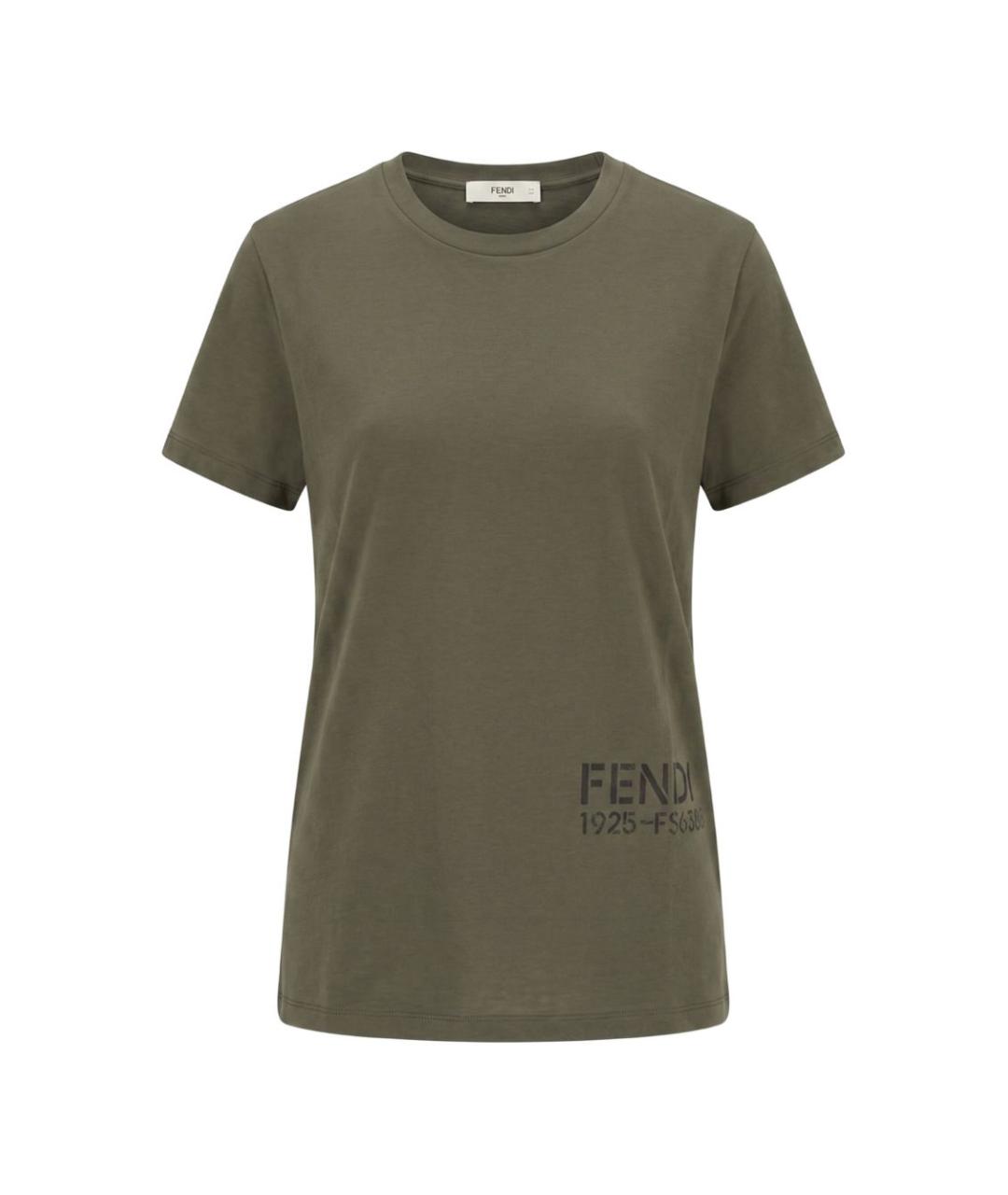 FENDI Зеленая хлопковая футболка, фото 1