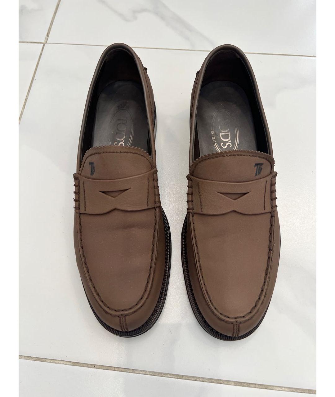TOD'S Коричневые кожаные лоферы, фото 2