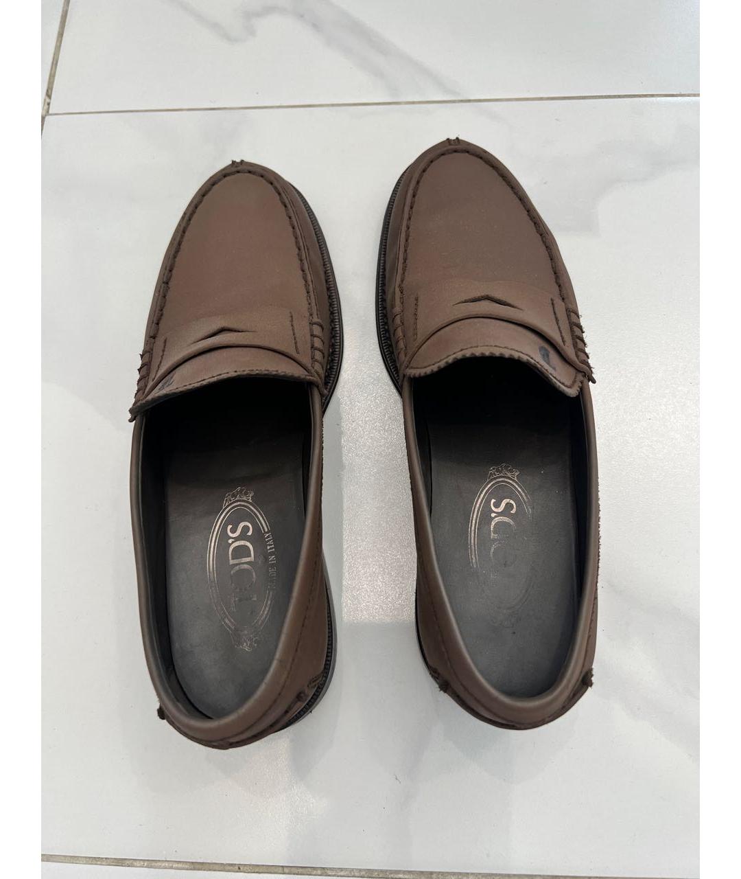 TOD'S Коричневые кожаные лоферы, фото 3