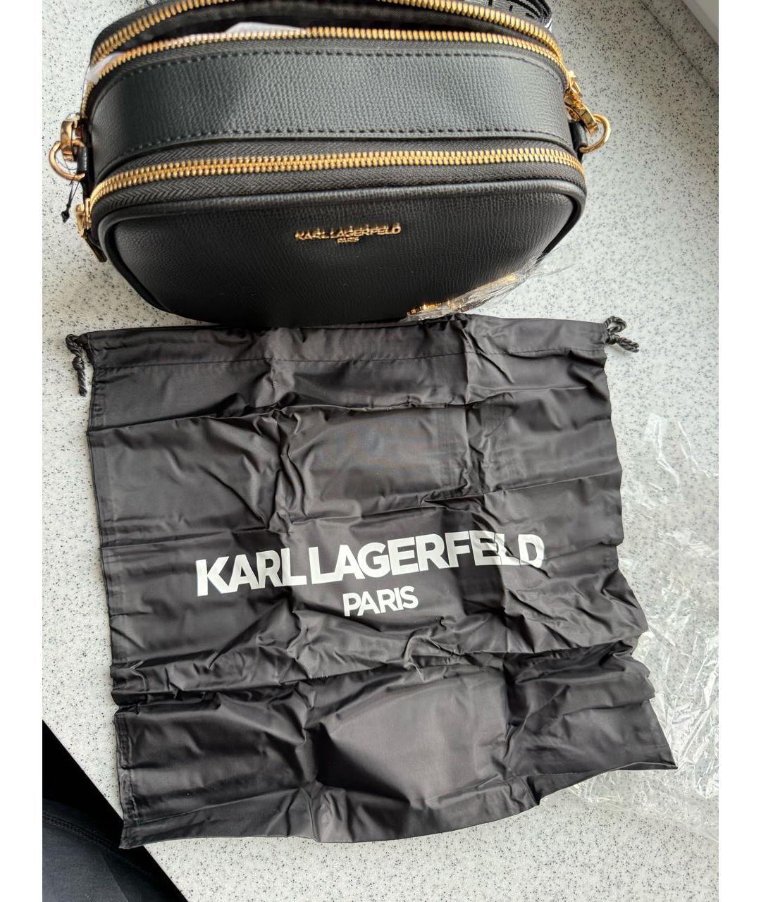 KARL LAGERFELD Черная сумка через плечо из искусственной кожи, фото 4