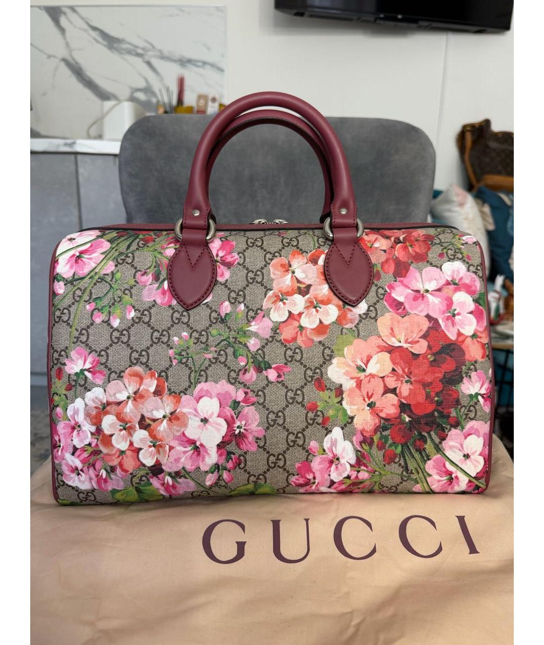 GUCCI Коричневая кожаная сумка с короткими ручками, фото 3