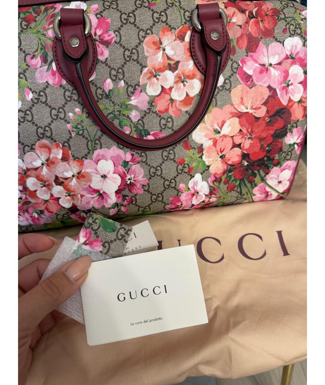 GUCCI Коричневая кожаная сумка с короткими ручками, фото 8