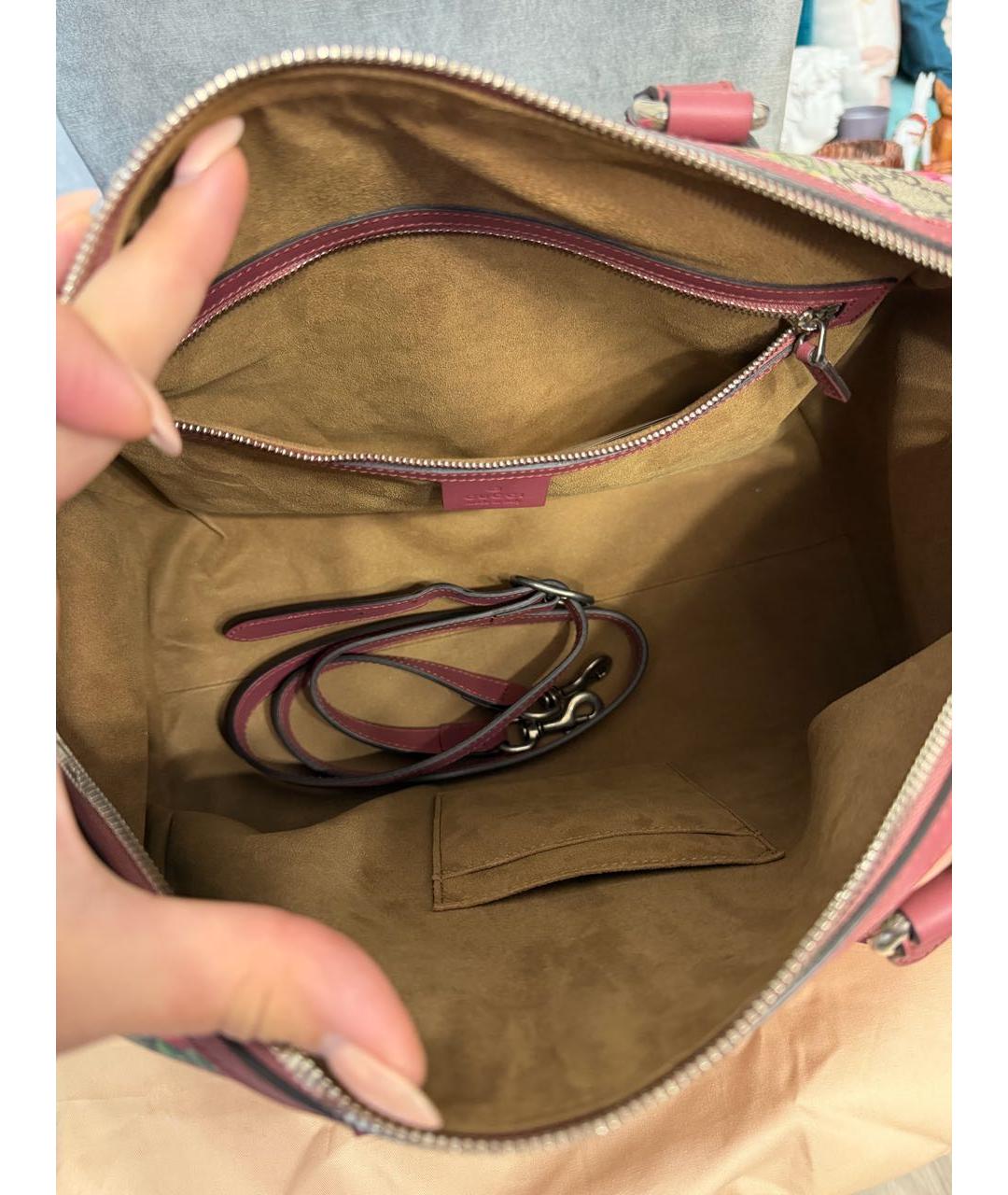 GUCCI Коричневая кожаная сумка с короткими ручками, фото 4