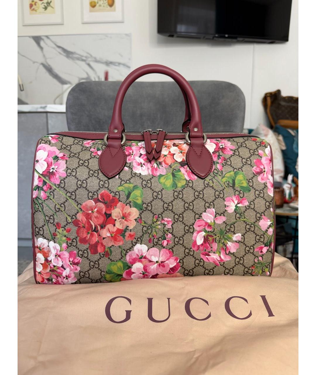 GUCCI Коричневая кожаная сумка с короткими ручками, фото 9