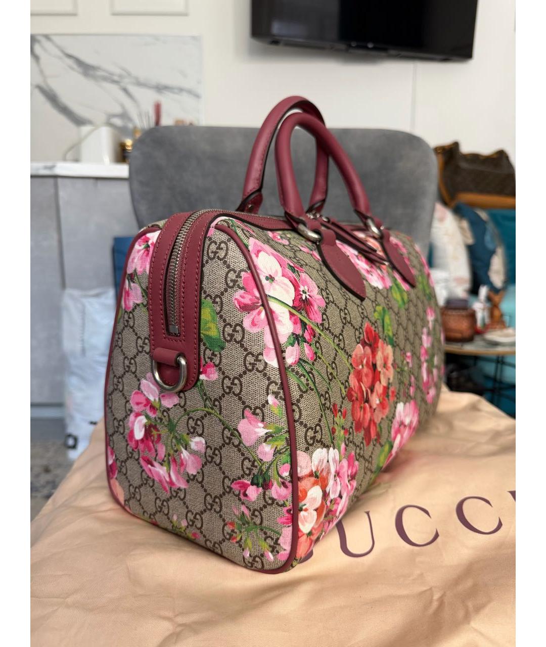 GUCCI Коричневая кожаная сумка с короткими ручками, фото 2