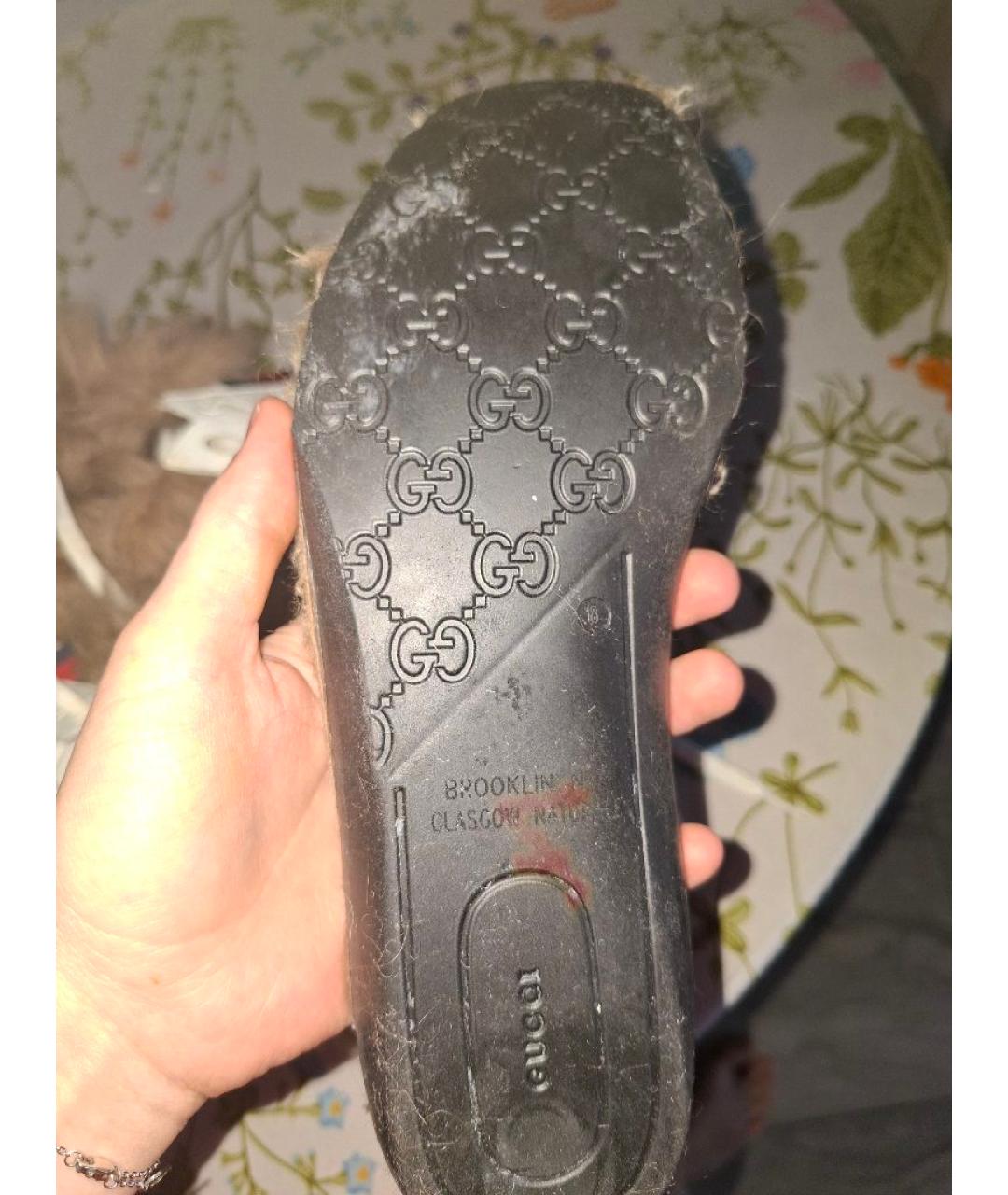 GUCCI Белые кожаные низкие кроссовки / кеды, фото 5