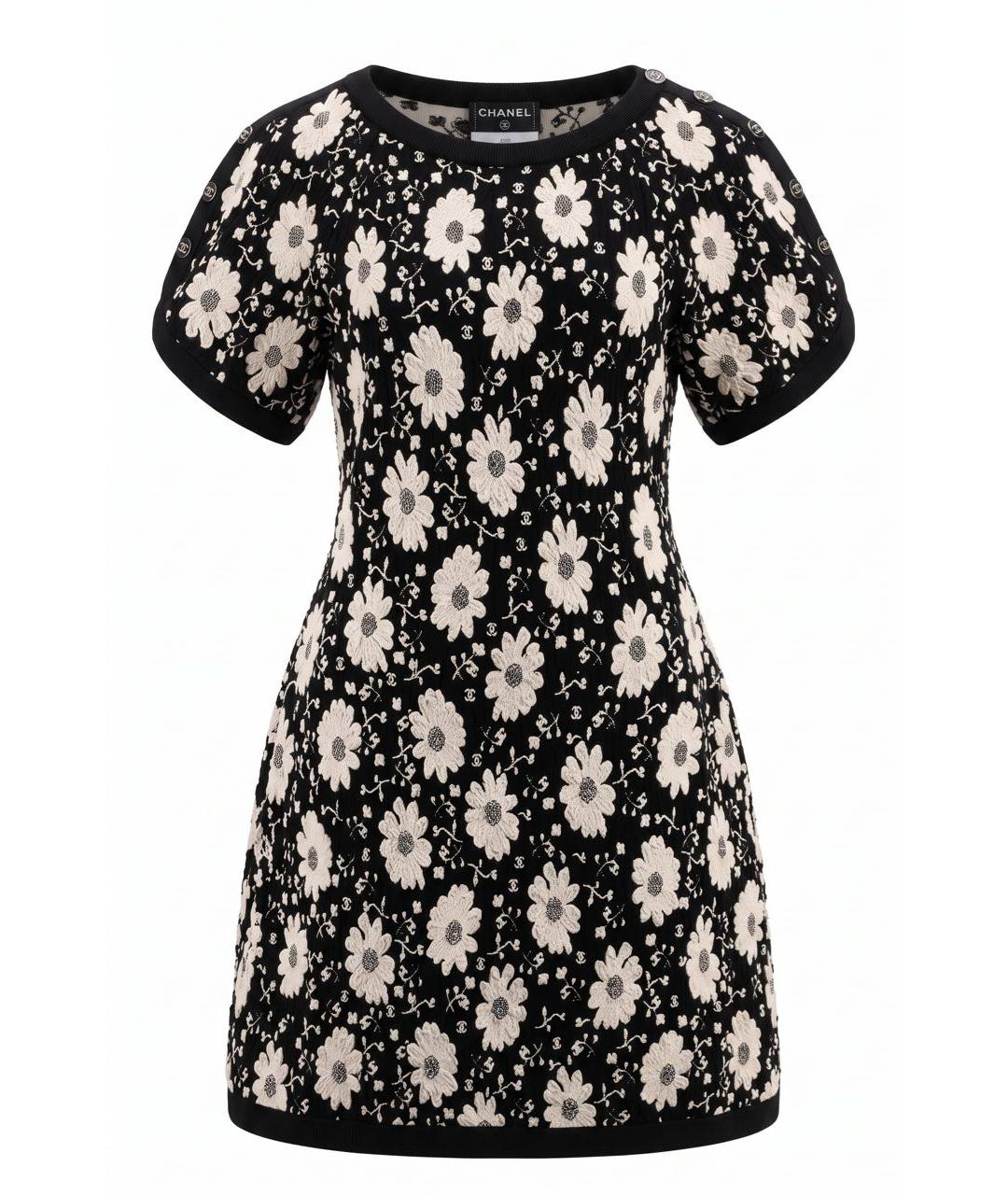 CHANEL Черное хлопковое повседневное платье, фото 9