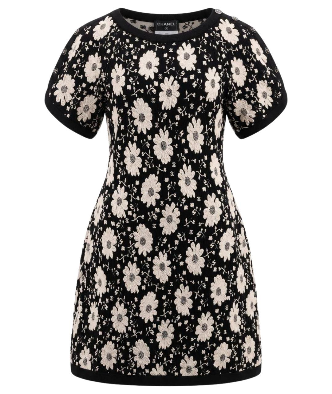 CHANEL Черное хлопковое повседневное платье, фото 1
