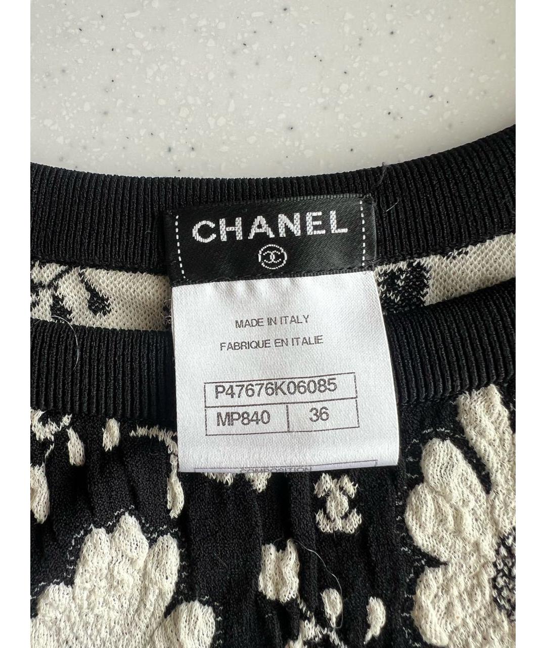 CHANEL Черное хлопковое повседневное платье, фото 3