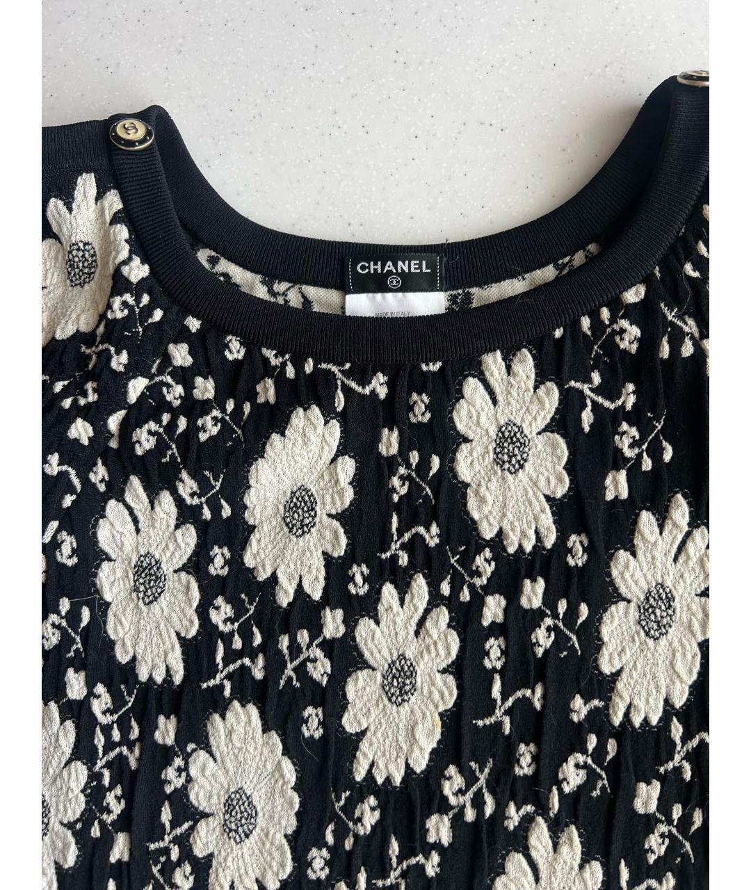 CHANEL Черное хлопковое повседневное платье, фото 8