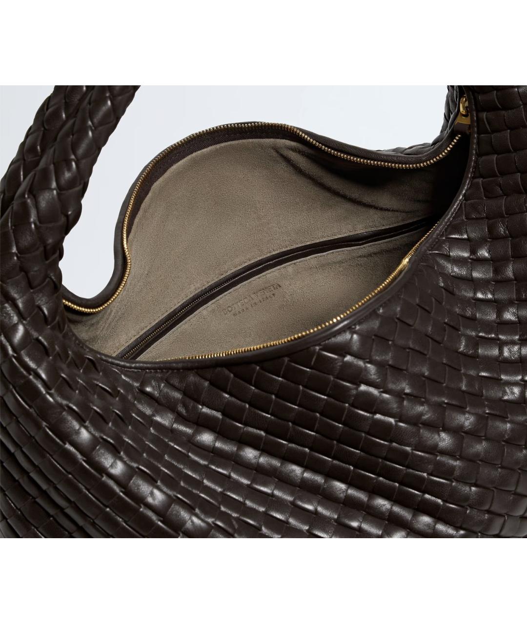 BOTTEGA VENETA Коричневая кожаная сумка через плечо, фото 3