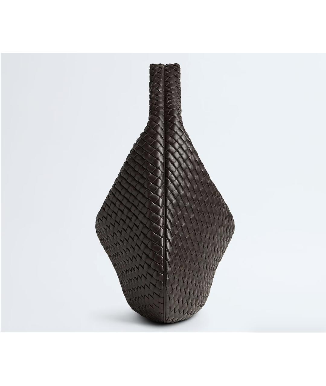 BOTTEGA VENETA Коричневая кожаная сумка через плечо, фото 4