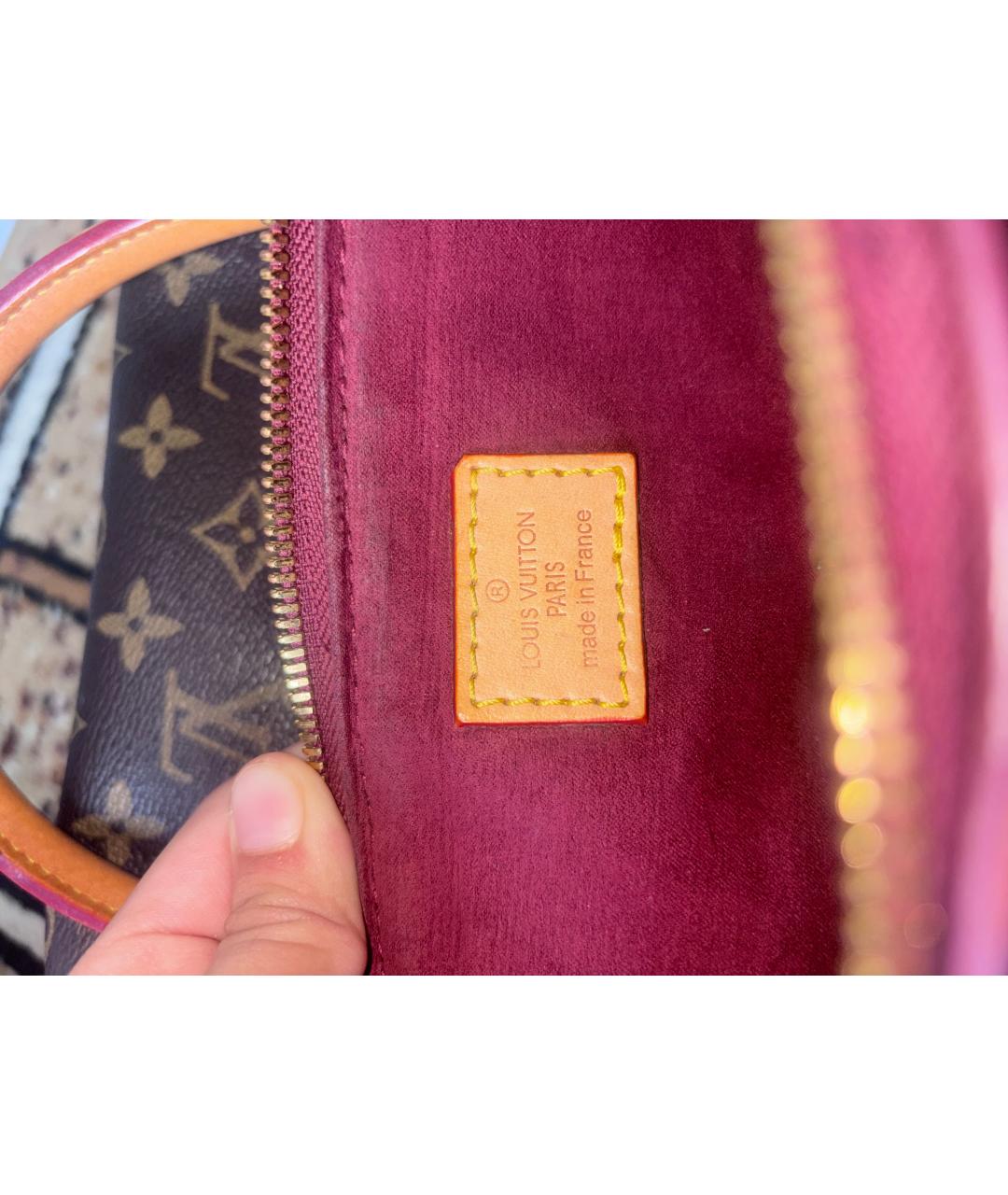 LOUIS VUITTON Коричневая сумка с короткими ручками из кожи крокодила, фото 3
