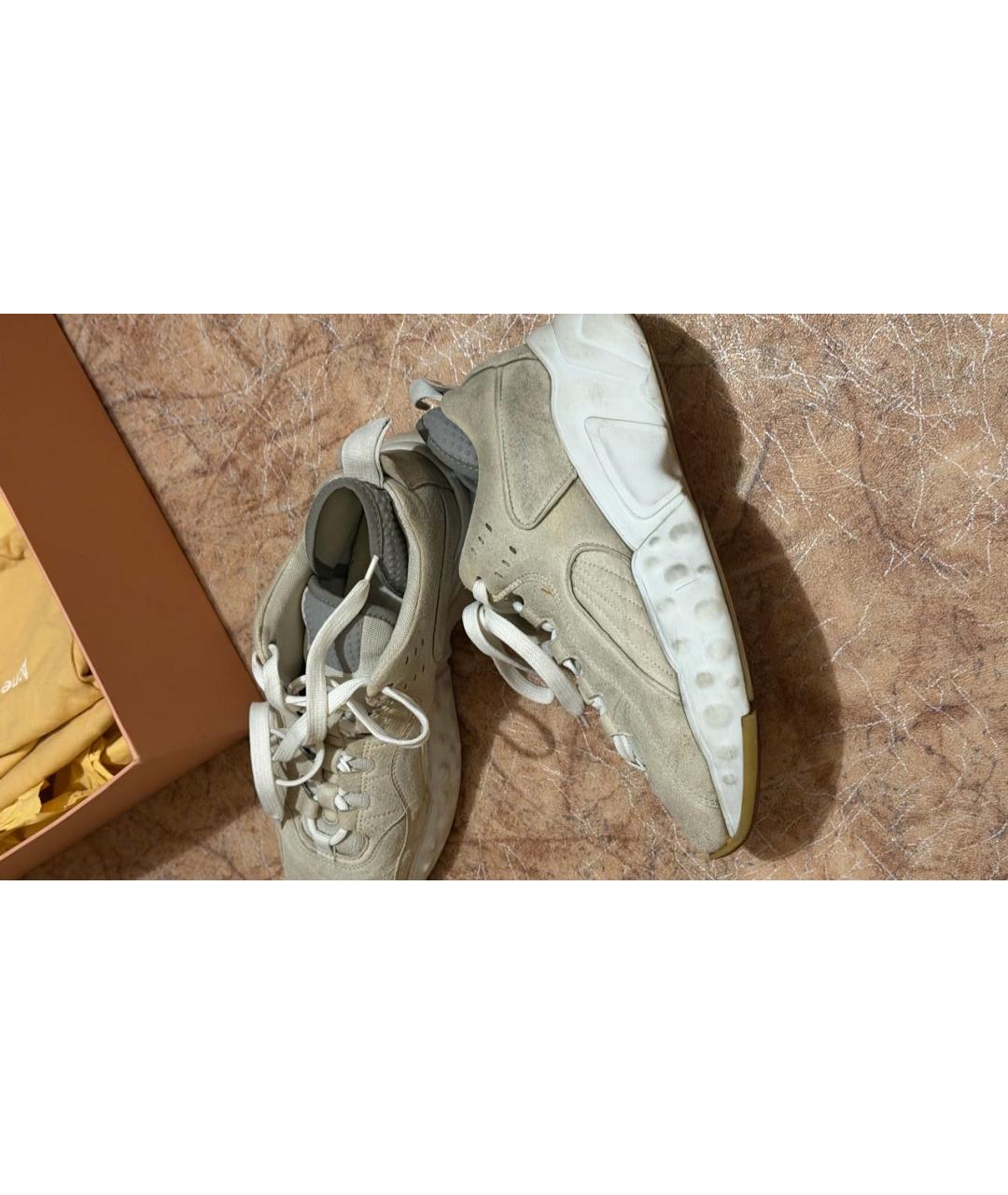 ACNE STUDIOS Бежевые текстильные низкие кроссовки / кеды, фото 5