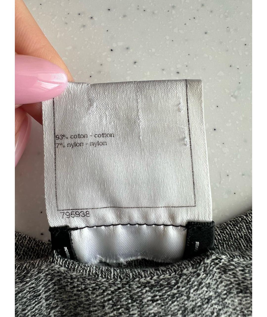 CHANEL Серое хлопковое повседневное платье, фото 5