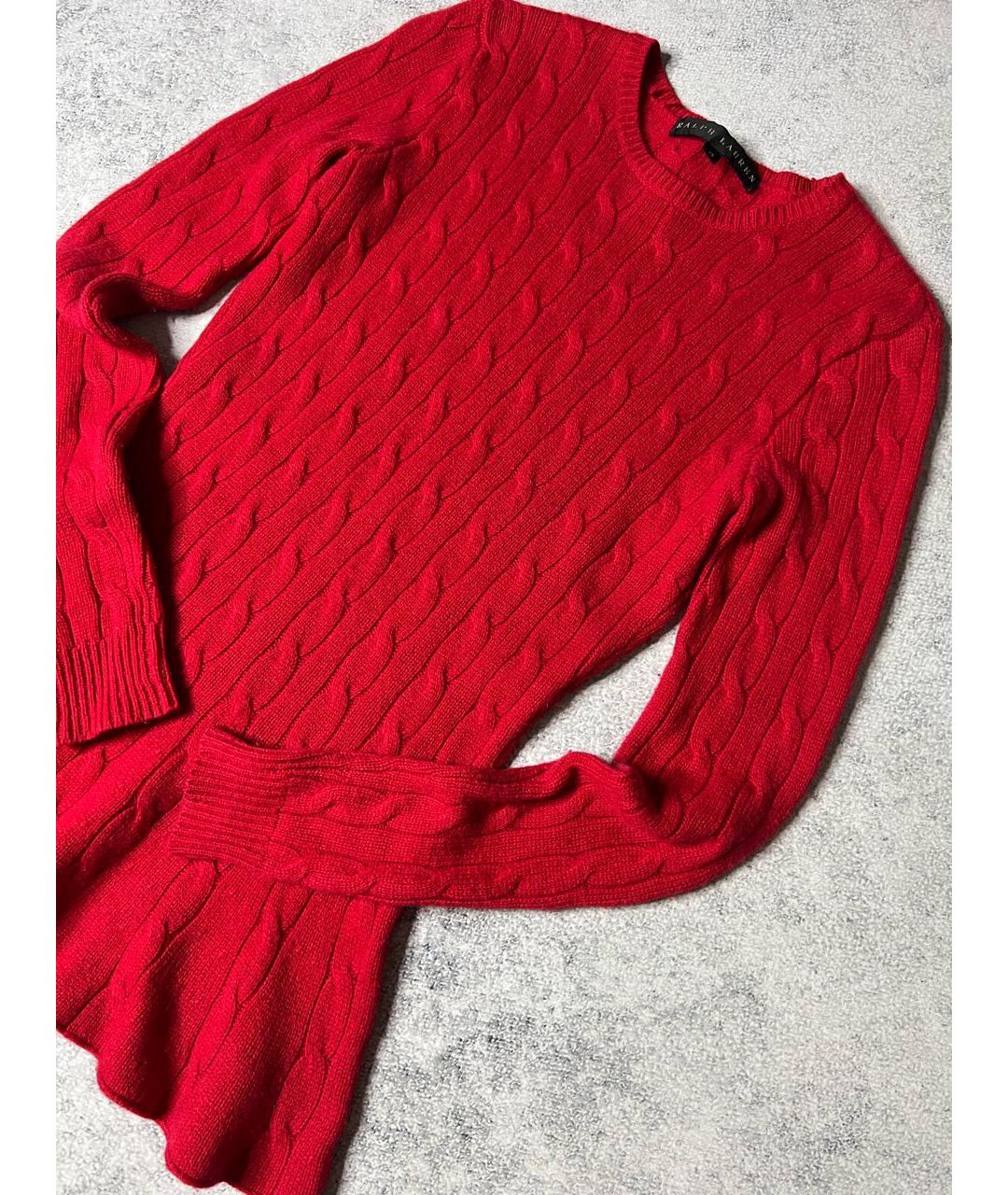 RALPH LAUREN Красный кашемировый джемпер / свитер, фото 4
