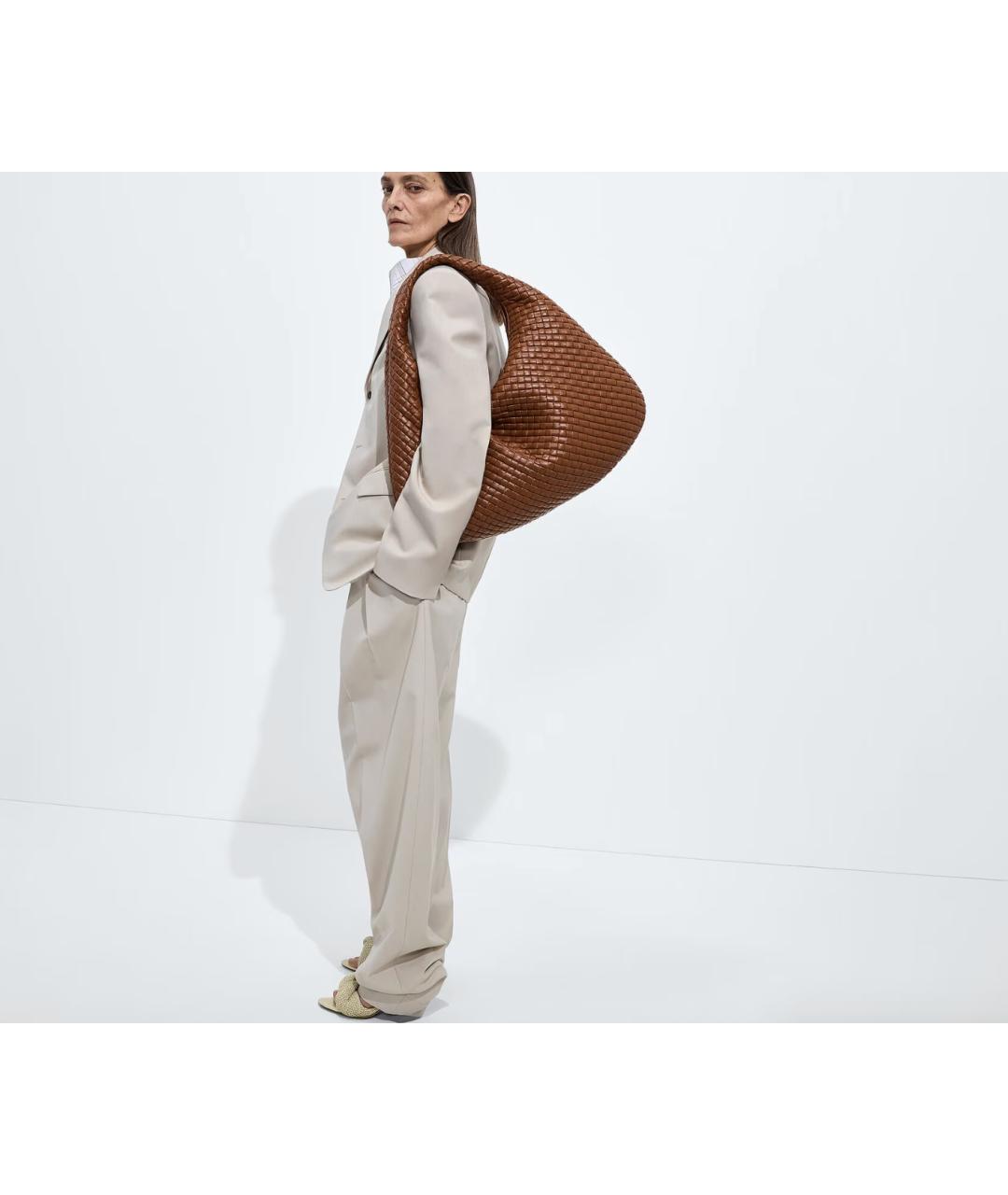 BOTTEGA VENETA Коричневая кожаная сумка через плечо, фото 2