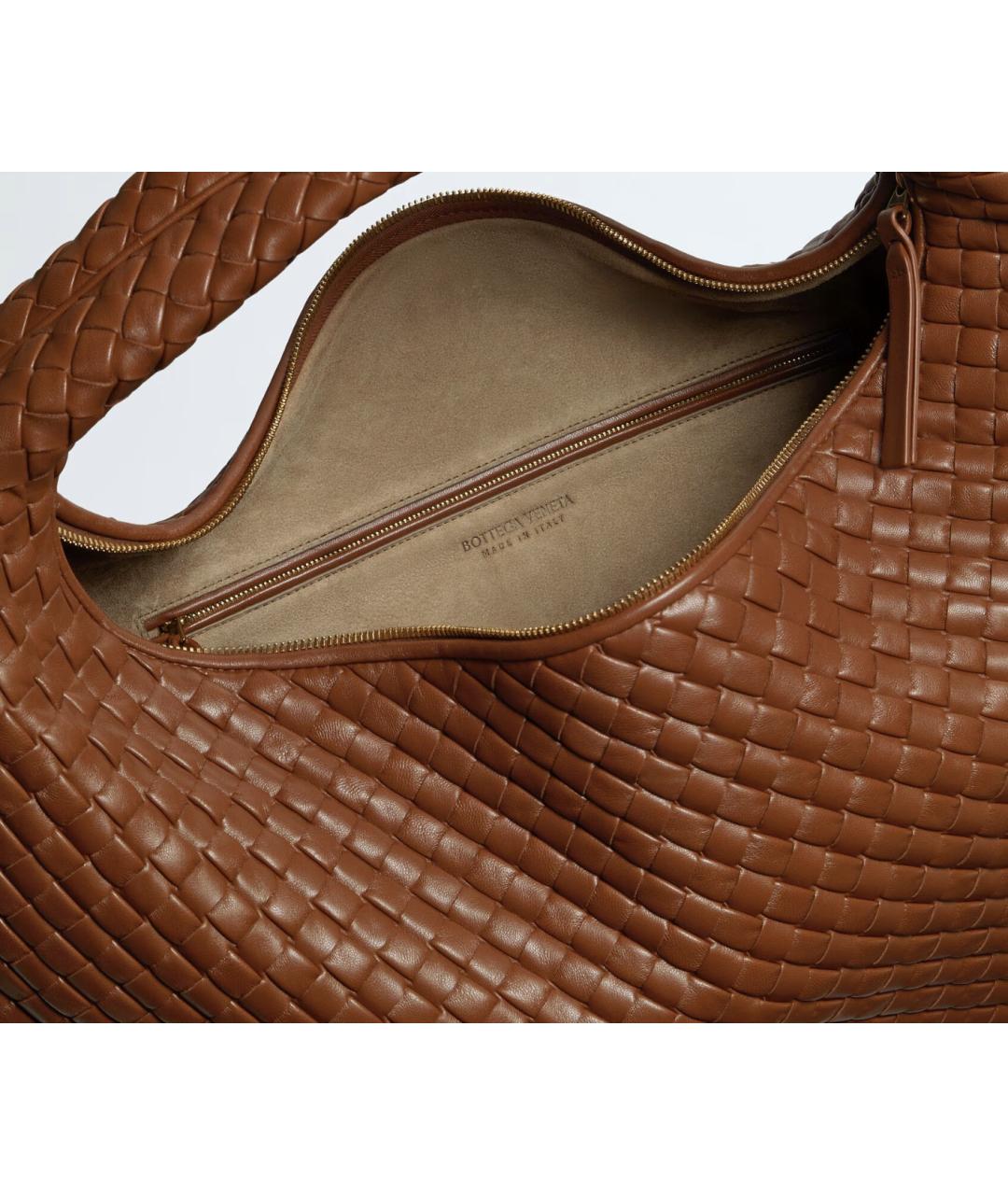 BOTTEGA VENETA Коричневая кожаная сумка через плечо, фото 3