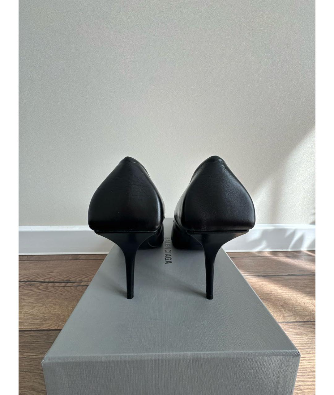 BALENCIAGA Черные кожаные туфли, фото 4