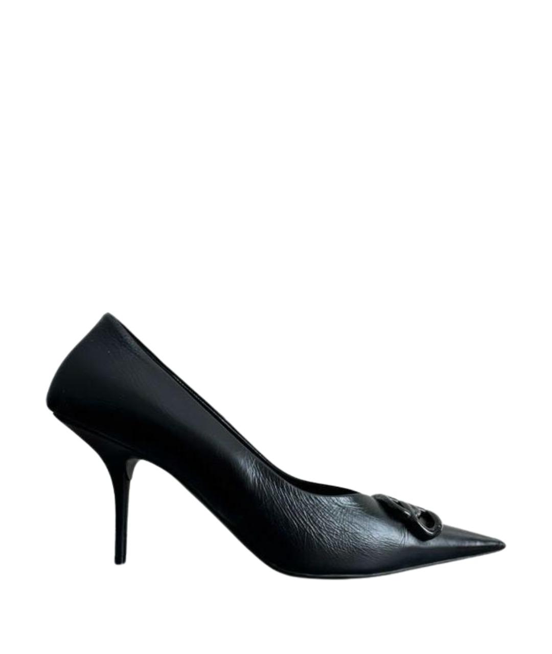 BALENCIAGA Черные кожаные туфли, фото 1