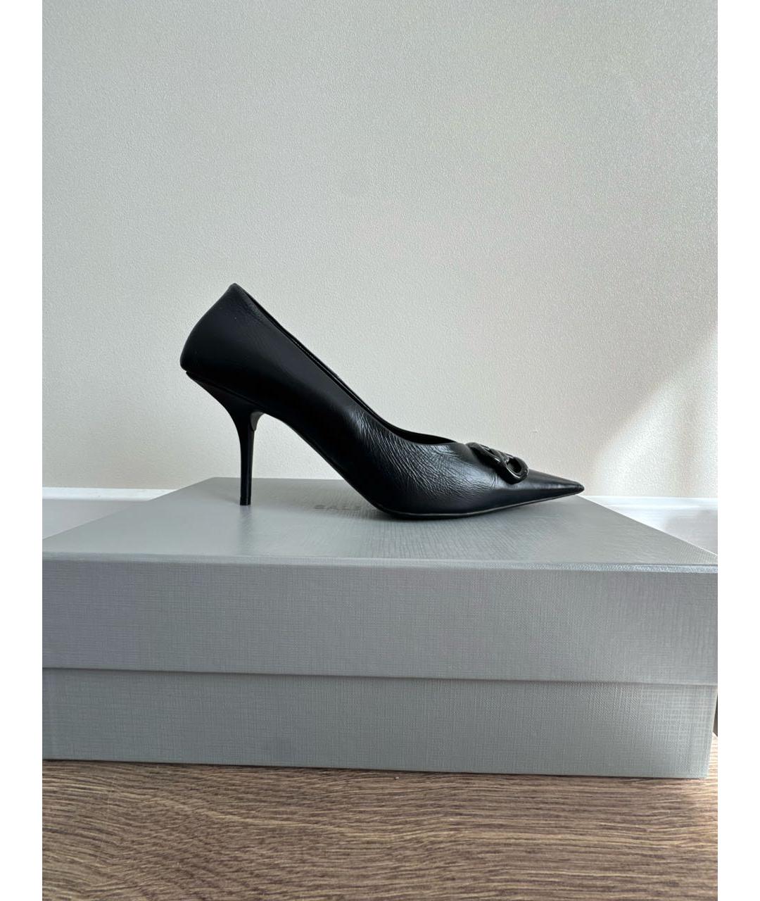 BALENCIAGA Черные кожаные туфли, фото 9