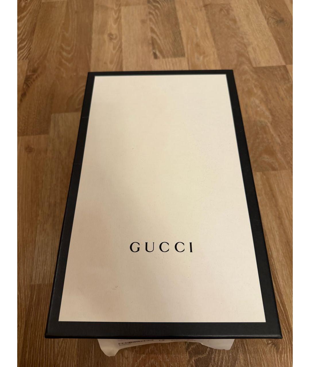 GUCCI Бордовые кожаные босоножки, фото 7
