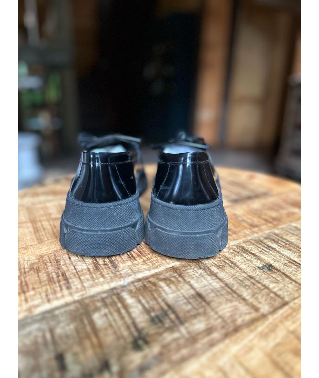 WEEKEND MAX MARA Черные кожаные лоферы, фото 4