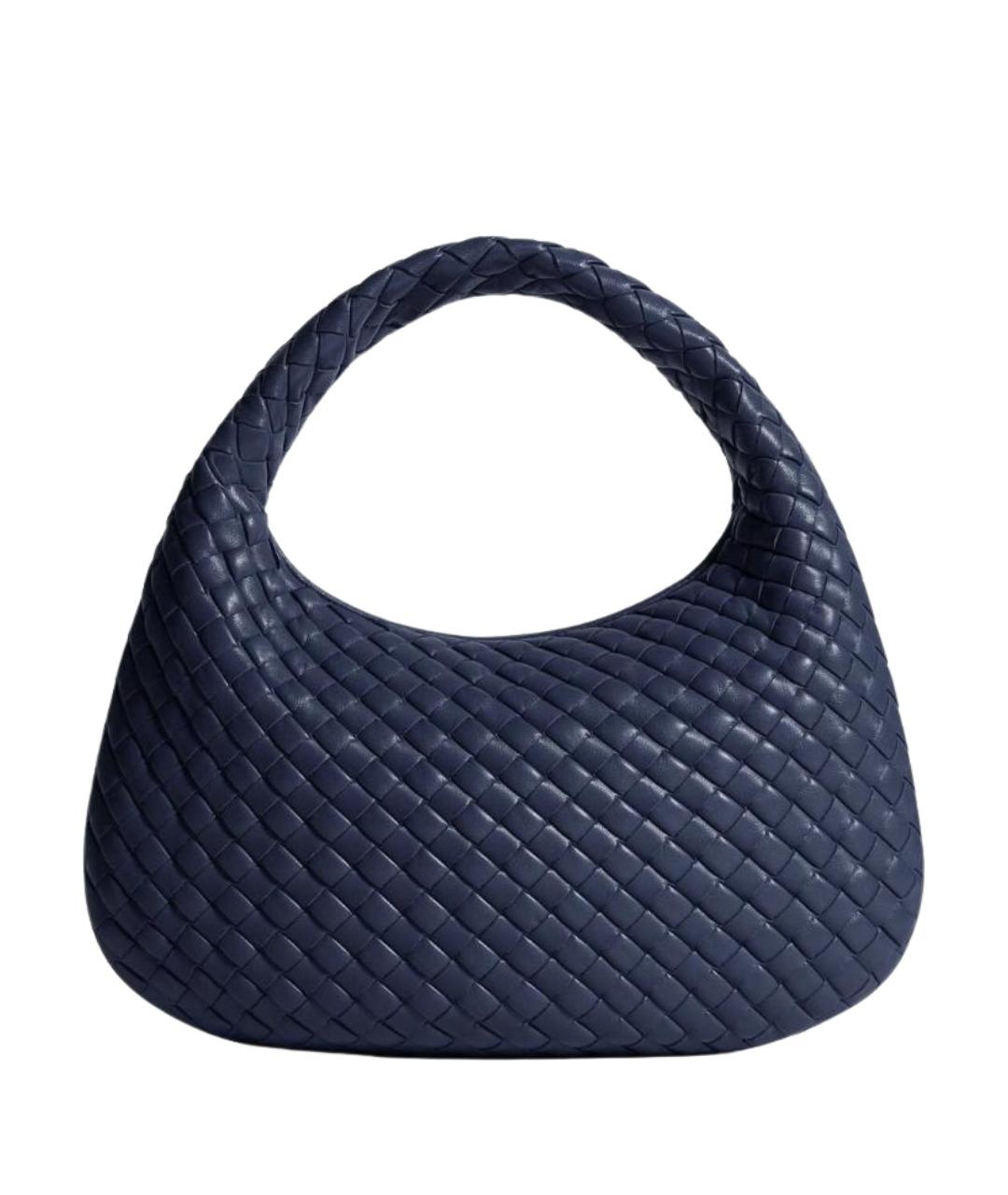 BOTTEGA VENETA Темно-синяя кожаная сумка с короткими ручками, фото 1
