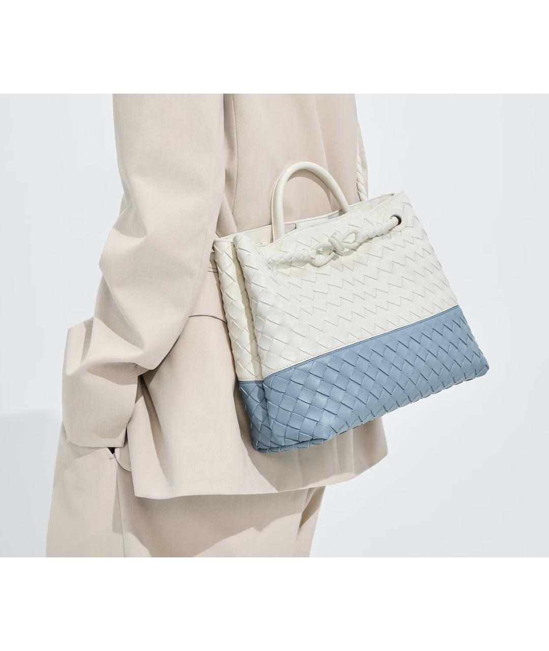 BOTTEGA VENETA Белая кожаная сумка тоут, фото 2