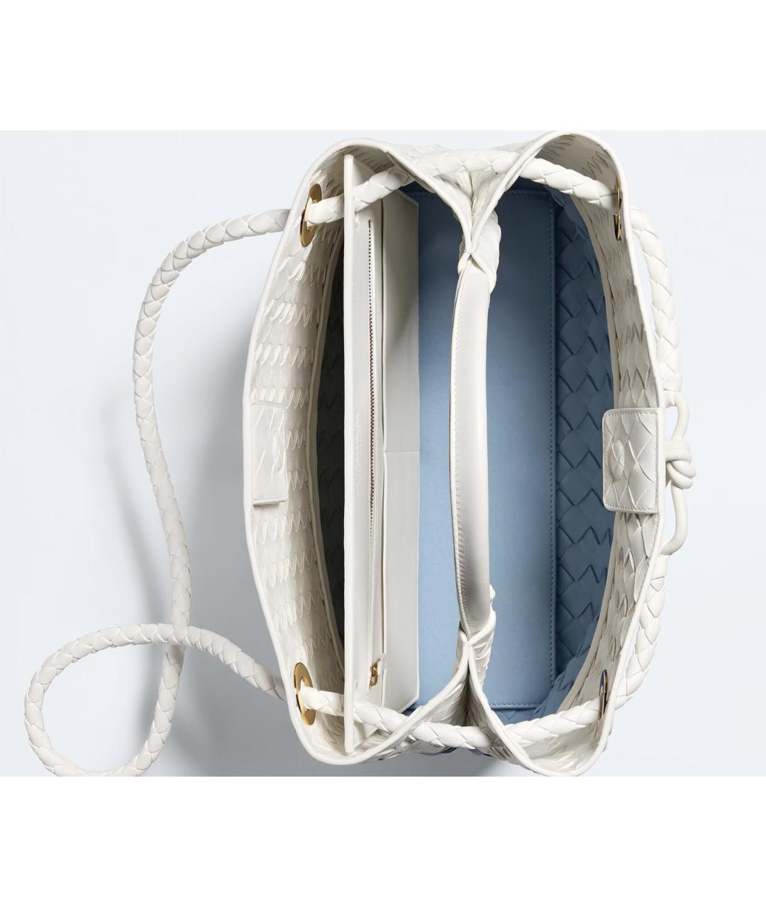 BOTTEGA VENETA Белая кожаная сумка тоут, фото 3