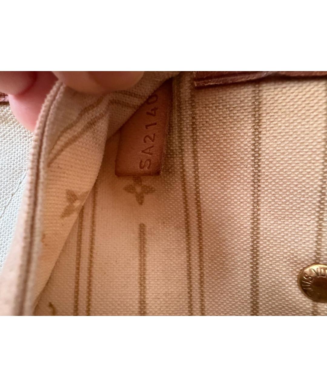 LOUIS VUITTON Белая сумка тоут из канвы, фото 8