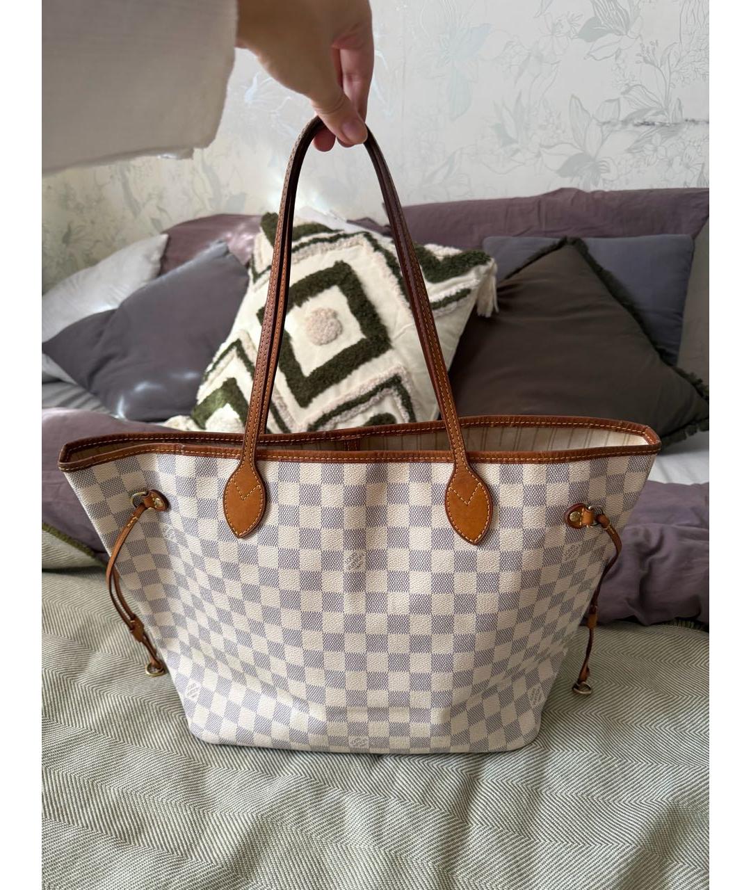 LOUIS VUITTON Белая сумка тоут из канвы, фото 2