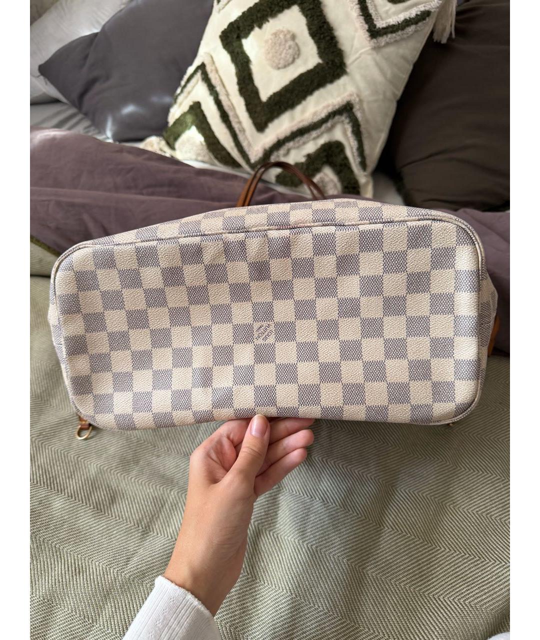 LOUIS VUITTON Белая сумка тоут из канвы, фото 4