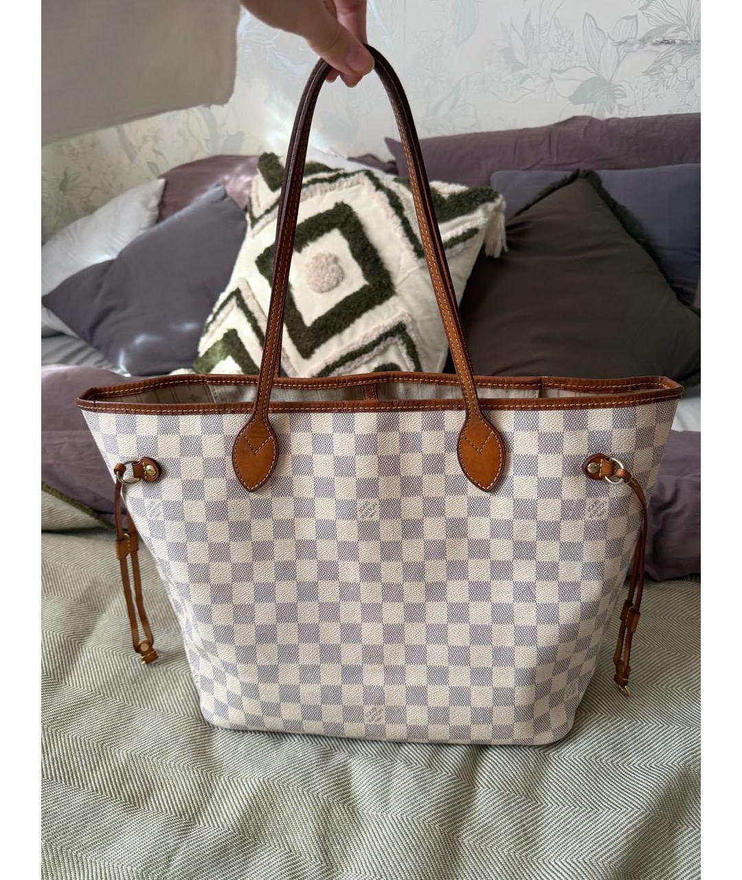 LOUIS VUITTON Белая сумка тоут из канвы, фото 3