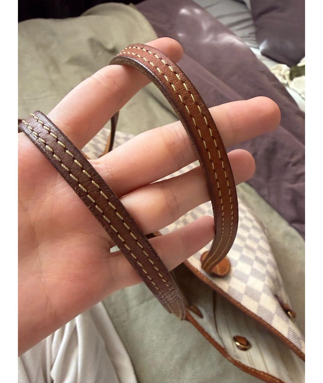 LOUIS VUITTON Белая сумка тоут из канвы, фото 6