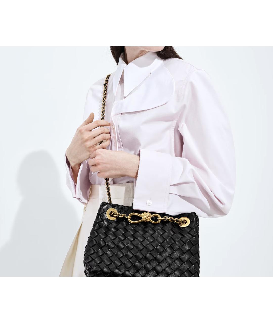 BOTTEGA VENETA Черная кожаная сумка тоут, фото 2