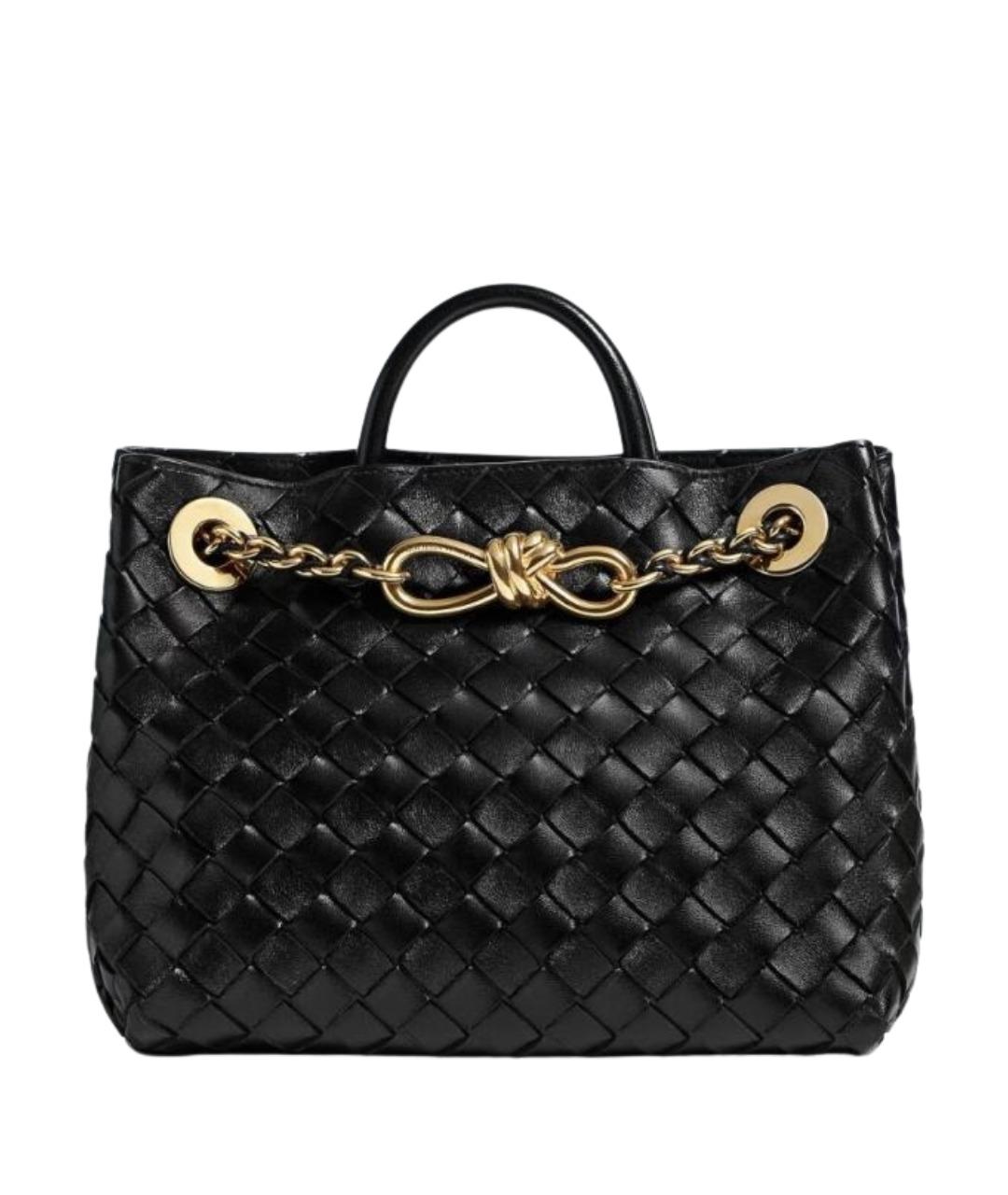 BOTTEGA VENETA Черная кожаная сумка тоут, фото 1