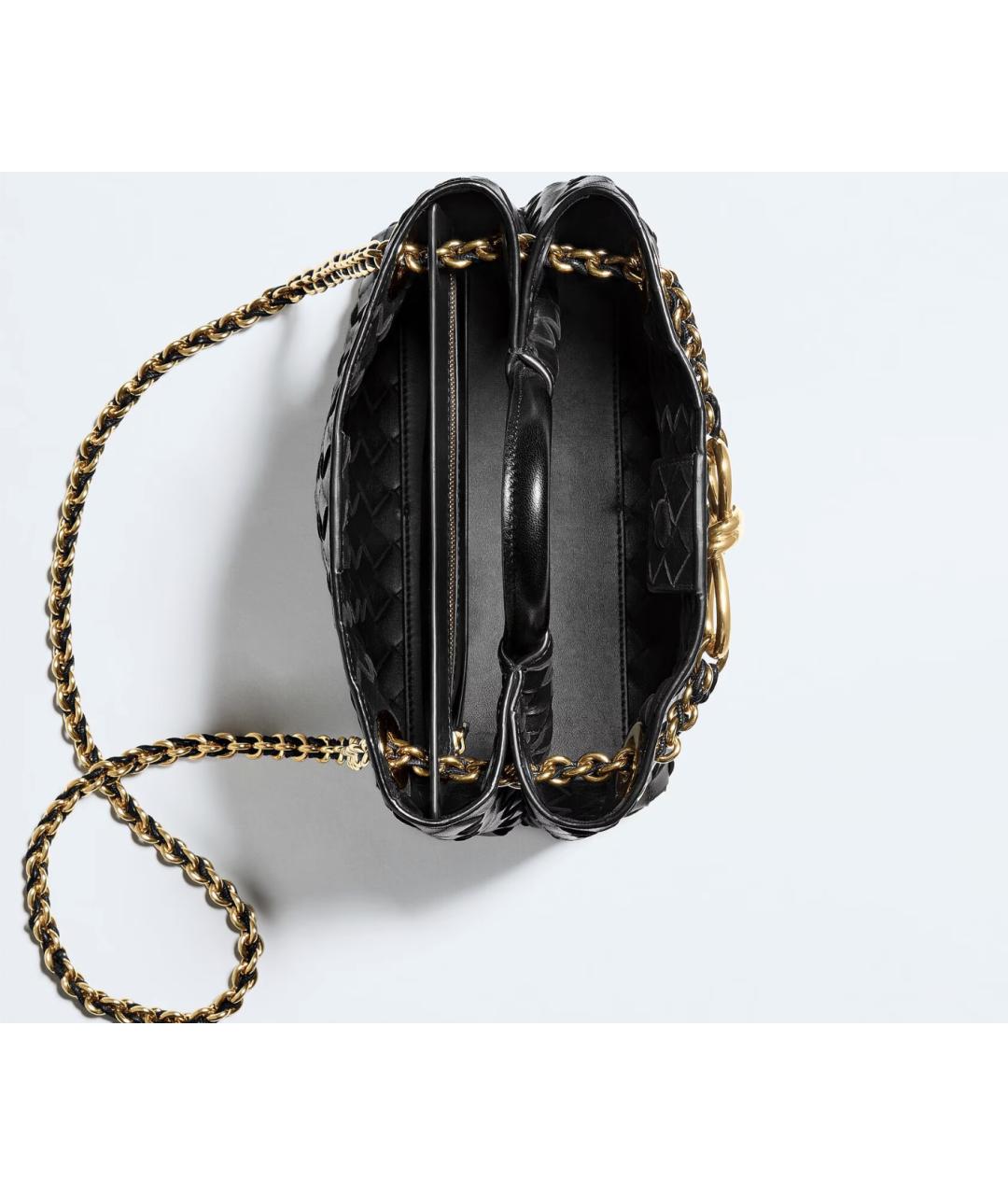 BOTTEGA VENETA Черная кожаная сумка тоут, фото 3