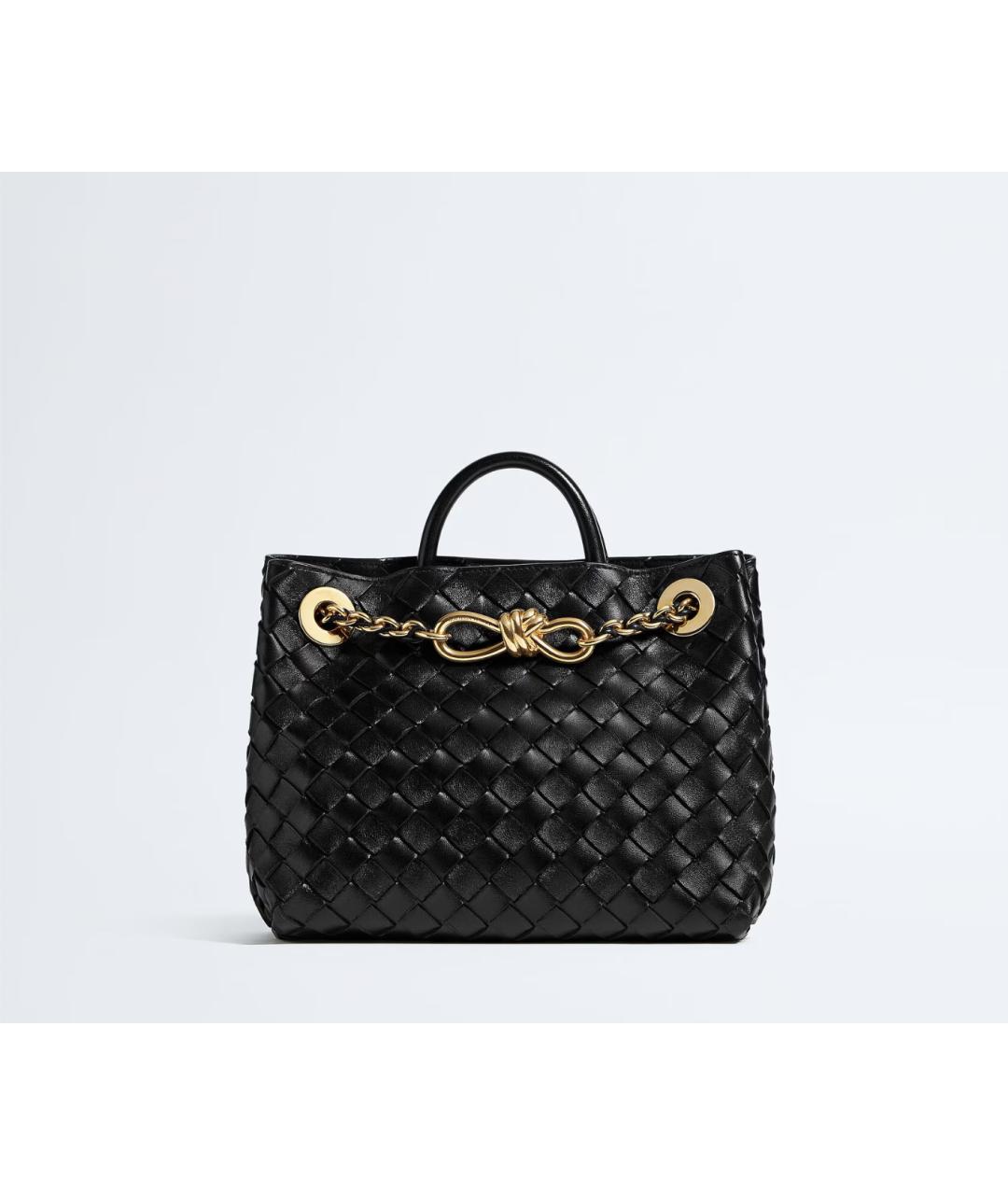 BOTTEGA VENETA Черная кожаная сумка тоут, фото 4