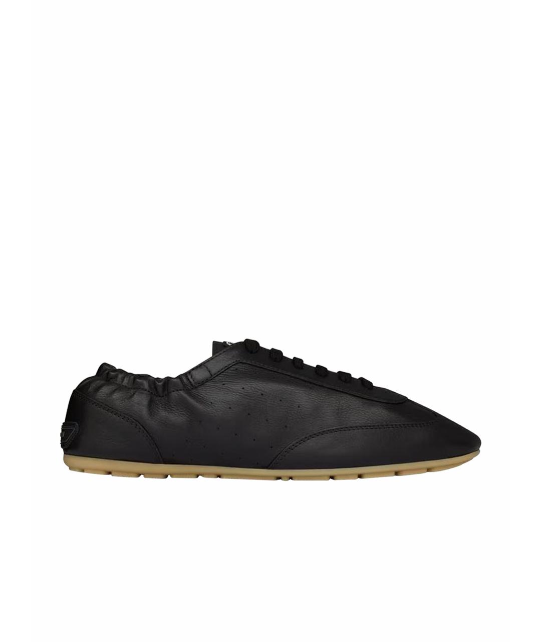 SAINT LAURENT Черные кожаные кеды, фото 1