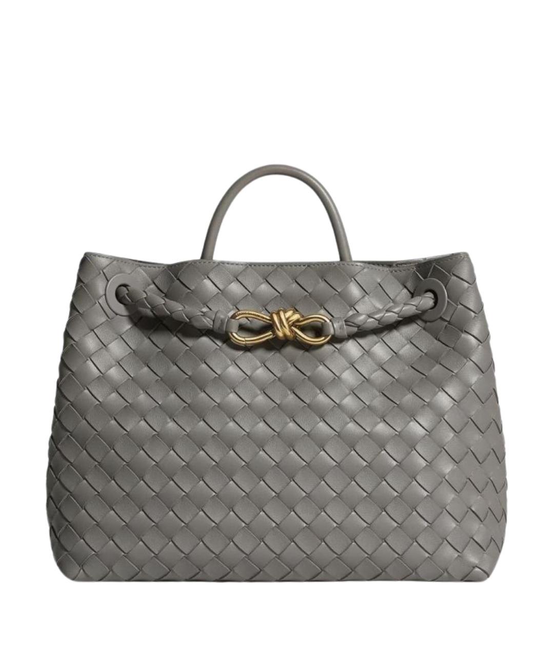BOTTEGA VENETA Серая кожаная сумка через плечо, фото 1