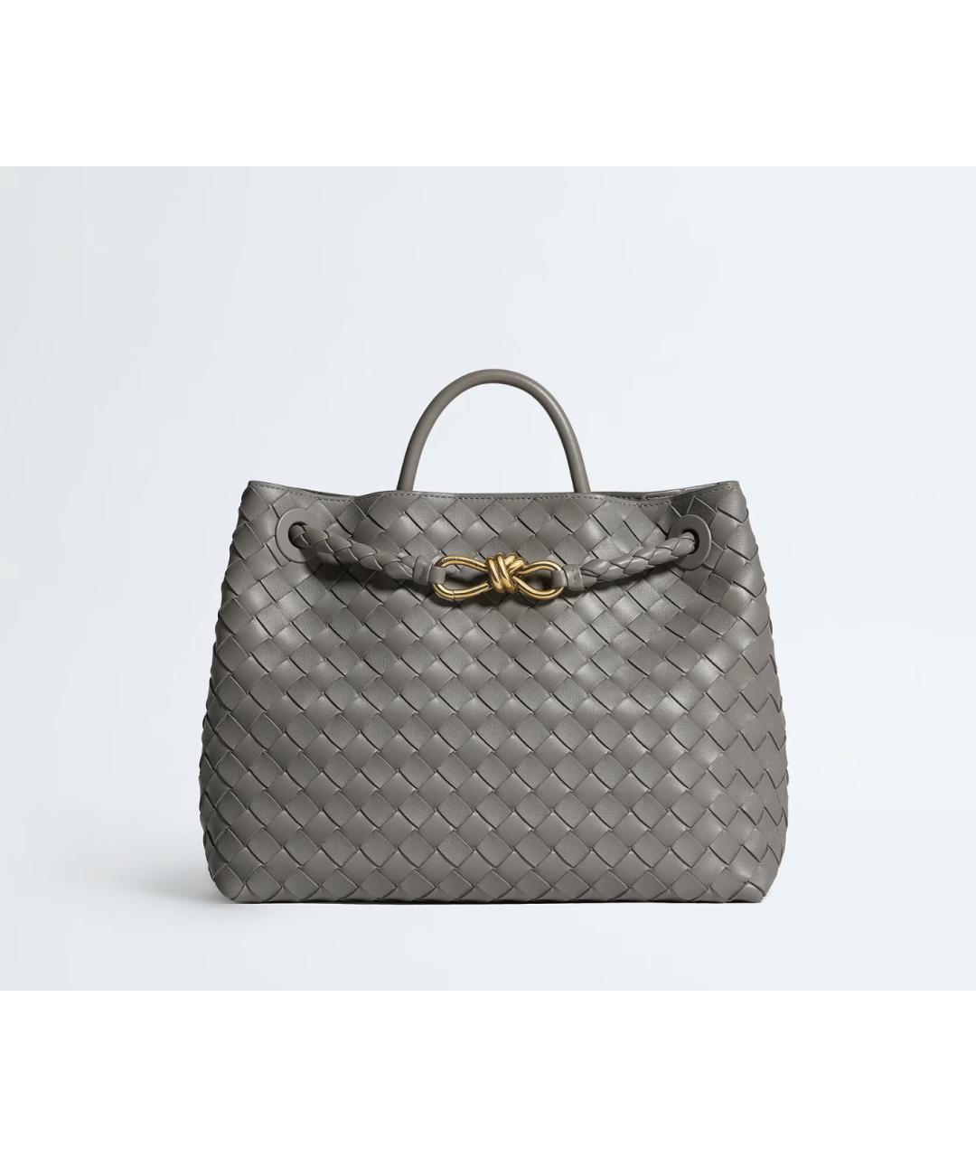 BOTTEGA VENETA Серая кожаная сумка через плечо, фото 4