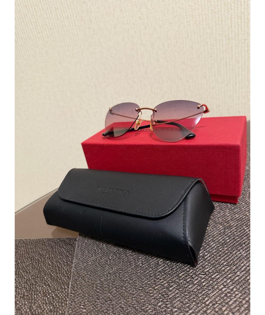 VALENTINO Фиолетовые металлические солнцезащитные очки, фото 5
