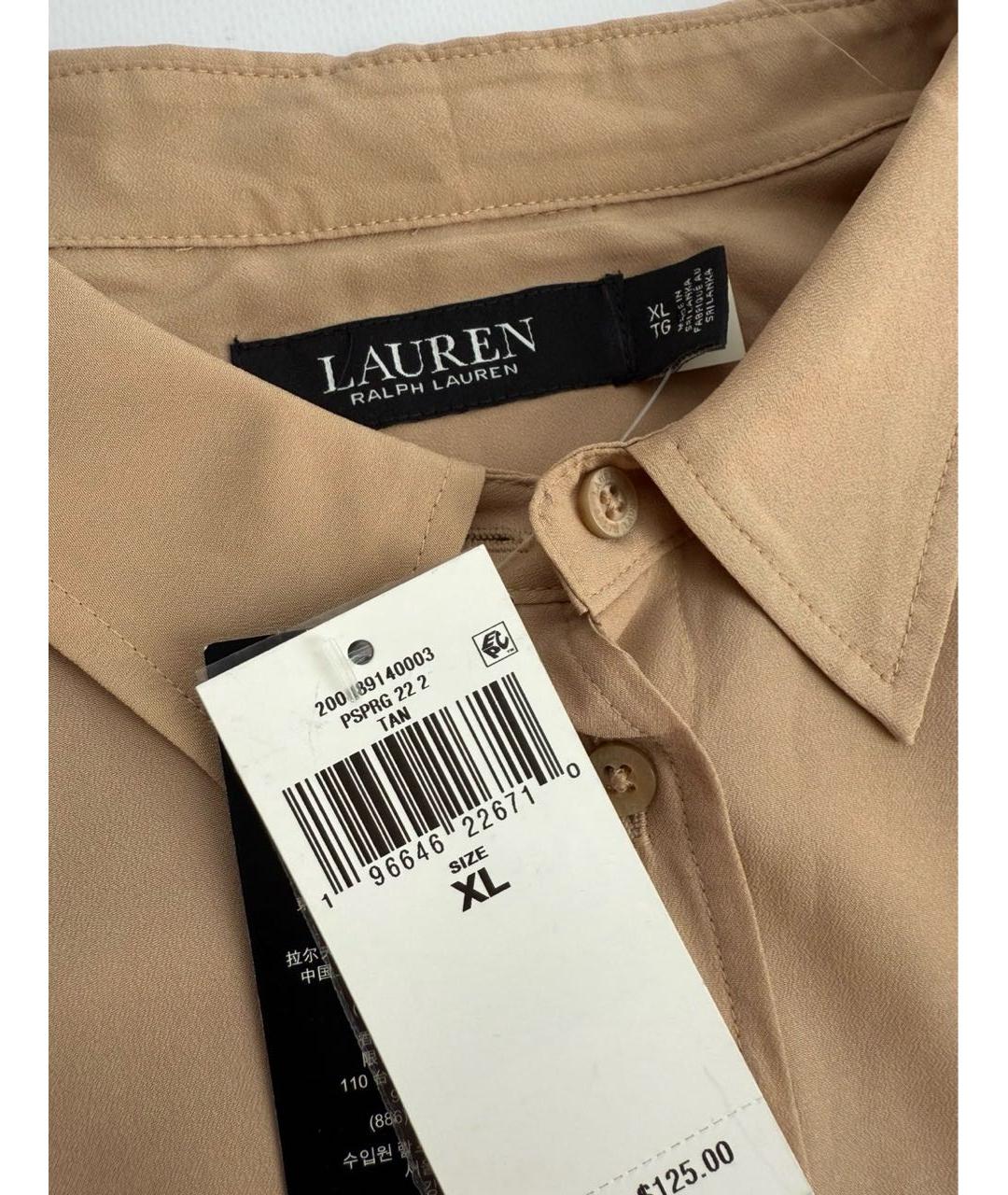 RALPH LAUREN Бежевая полиэстеровая рубашка, фото 2