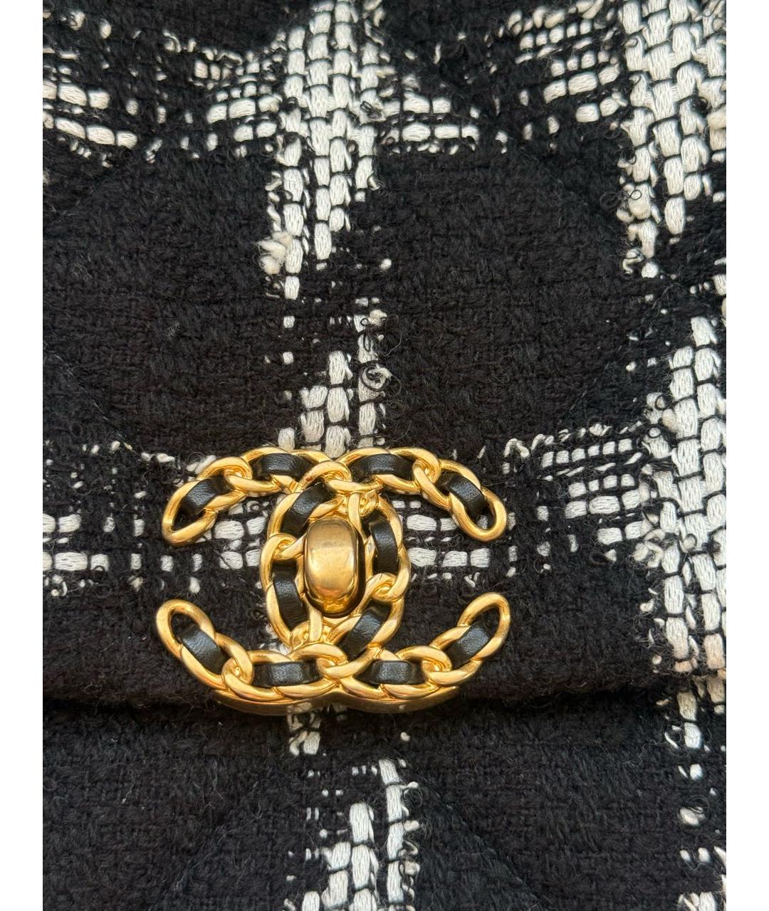 CHANEL Черная твидовая сумка через плечо, фото 3